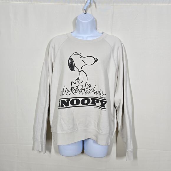 Uniqlo UT Beige Peanuts Sweatshirt Small Cartoon Character Casual - Picture 1 of 5